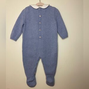 Gorgeous hand knit unisex/boys footie one piece